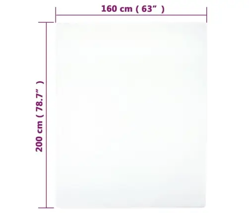 Palags Ar Gumiju, Balts, 160X200 Cm, Kokvilna Vidaxl Palags Ar Gumiju, Balts, 160X200 Cm, Kokvilna Vidaxl
