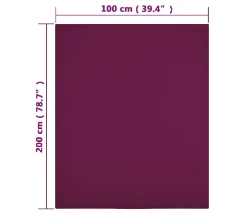 Paklodės Su Guma, 2Vnt., Bordo Spalvos, 100X200cm Medvilnė
