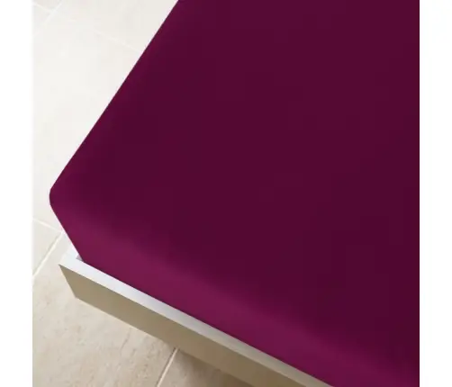 Trikotažinė Paklodė Su Guma, Bordo Spalvos, 160X200cm Medvilnė