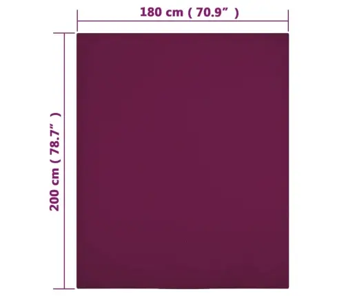 Paklodės Su Guma, 2Vnt., Bordo Spalvos, 180X200cm Medvilnė