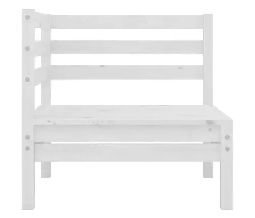 Kampinės Sodo Sofos, 2Vnt., Baltos, Pušies Medienos Masyvas Kampinės Sodo Sofos, 2Vnt., Baltos, Pušies Medienos Masyvas