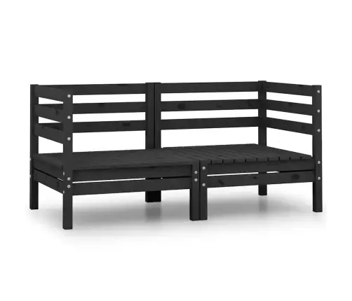 Dārza Stūra Dīvāni, 2 Gab., Melni, Priedes Masīvkoks Vidaxl