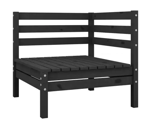 Dārza Stūra Dīvāni, 2 Gab., Melni, Priedes Masīvkoks Vidaxl