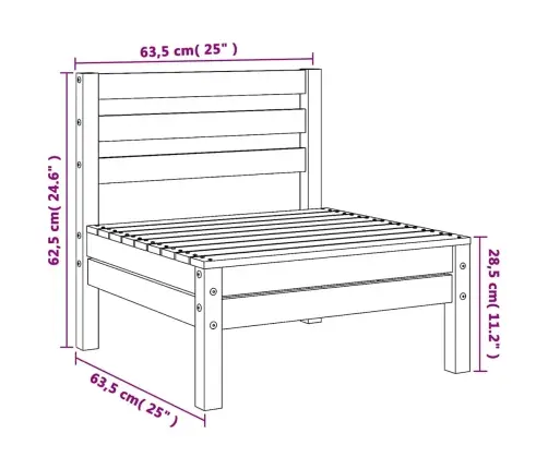 Vidurinės Sodo Sofos Dalys, 2Vnt., Pušies Medienos Masyvas