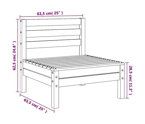 Vidējie Dārza Dīvāni, 4 Gab., Priedes Masīvkoks Vidaxl