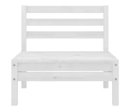 Sodo Poilsio Baldų Komplektas, 3 Dalių, Baltas, Pušies Masyvas