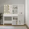 Kosmetinis Staliukas Su Led Ir 2 Spintelėmis, Baltas, Mediena