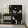 Kosmetinis Staliukas Su Led/Spintelėmis, Juodas, Mediena