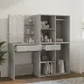 Spoguļgaldiņš Ar 2 Skapīšiem, Led, Pelēks Inženierijas Koks Vidaxl