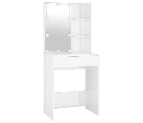 Kosmetinis Staliukas Su Led Ir 2 Spintelėmis, Baltas, Mediena