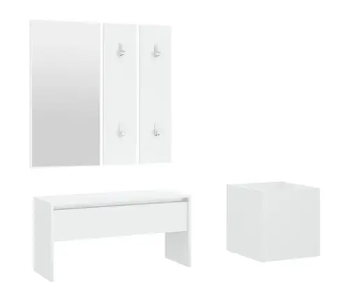 Koridoriaus Baldų Komplektas, Baltos Spalvos, Apdirbta Mediena