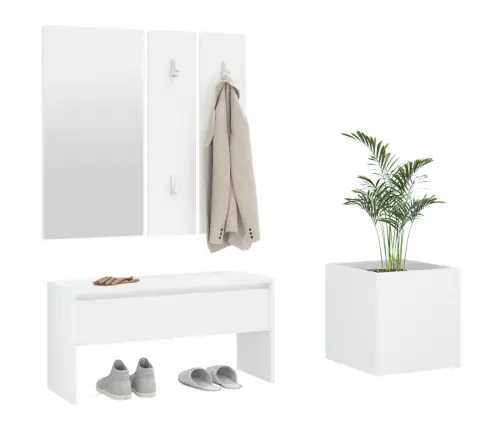 Koridoriaus Baldų Komplektas, Baltos Spalvos, Apdirbta Mediena