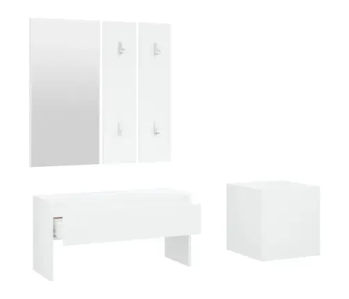 Koridoriaus Baldų Komplektas, Baltos Spalvos, Apdirbta Mediena