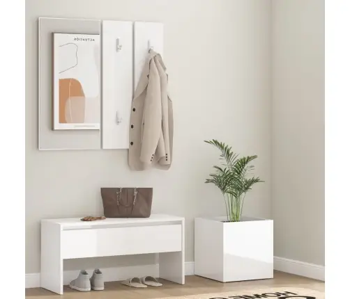 Gaiteņa Mēbeļu Komplekts, Spīdīgi Balts, Inženierijas Koks Vidaxl