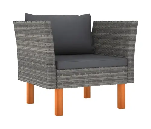 6-Daļīgs Dārza Dīvānu Komplekts, Pe Rotangpalma, Eikalipta Koks Vidaxl