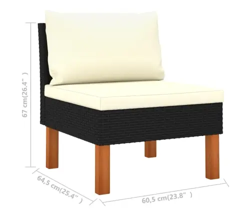 6-Daļīgs Dārza Dīvānu Komplekts, Pe Rotangpalma, Eikalipta Koks Vidaxl