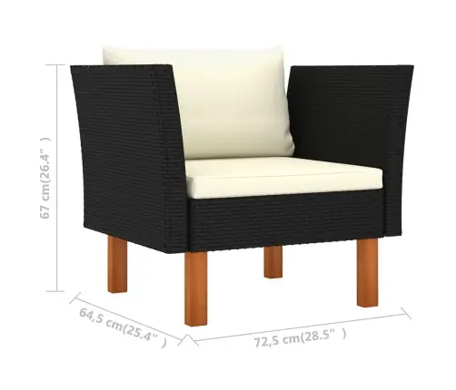 8-Daļīgs Dārza Dīvānu Komplekts, Pe Rotangpalma, Eikalipta Koks Vidaxl