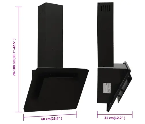 Pliidikubu, 60 cm Roostevaba Teras Ja Karastatud Klaas, Must