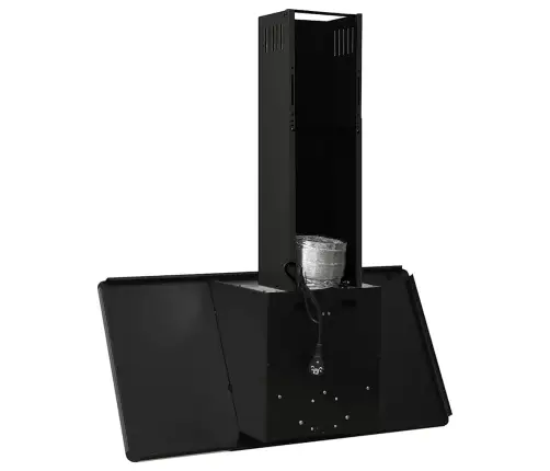 Pliidikubu, 90 cm Roostevaba Teras Ja Karastatud Klaas, Must