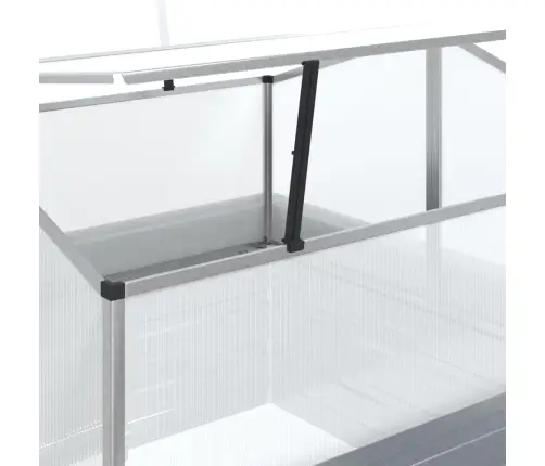 Augstā Puķu Kaste Ar Siltumnīcu, 100X100X85 Cm, Sudraba Krāsa Vidaxl