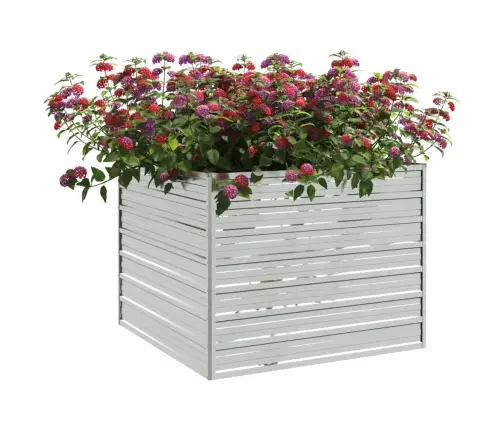 Augstā Puķu Kaste, 100X100X77 Cm, Cinkots Tērauds, Sudrabains Vidaxl