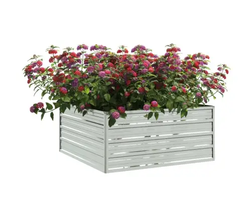 Augstā Puķu Kaste, 100X100X45 Cm, Cinkots Tērauds, Sudrabains Vidaxl