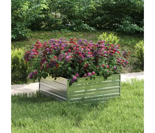 Augstā Puķu Kaste, 100X100X45 Cm, Cinkots Tērauds, Sudrabains Vidaxl