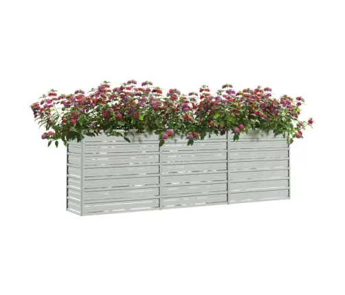 Augstā Puķu Kaste, 240X40X77 Cm, Cinkots Tērauds, Sudrabains Vidaxl