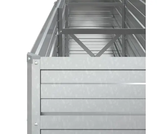 Augstā Puķu Kaste, 240X40X77 Cm, Cinkots Tērauds, Sudrabains Vidaxl