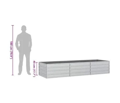 Peenrakast, 240 X 80 X 45 cm Tsingitud Teras, Hõbedane