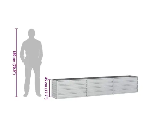 Aukštas Sodo Lovelis, Sidabrinis, 240X40X45cm Plienas