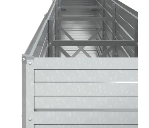 Augstā Puķu Kaste, 320X40X77 Cm, Cinkots Tērauds, Sudrabains Vidaxl