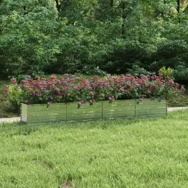 Augstā Puķu Kaste, 320X40X45 Cm, Cinkots Tērauds, Sudrabains Vidaxl