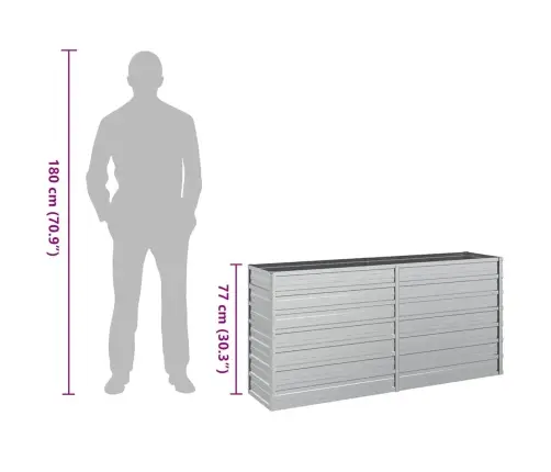 Aukštas Sodo Lovelis, Sidabrinis, 160X40X77cm Plienas