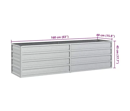 Aukštas Sodo Lovelis, Sidabrinis, 160X40X45cm Plienas