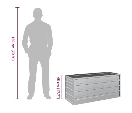 Peenrakast, 100 X 40 X 45 cm Tsingitud Teras, Hõbedane