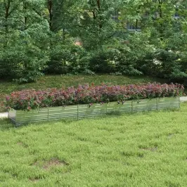 Augstā Puķu Kaste, 600X80X45 Cm, Cinkots Tērauds, Sudrabains Vidaxl