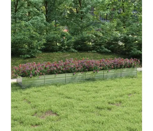 Augstā Puķu Kaste, 600X80X45 Cm, Cinkots Tērauds, Sudrabains Vidaxl