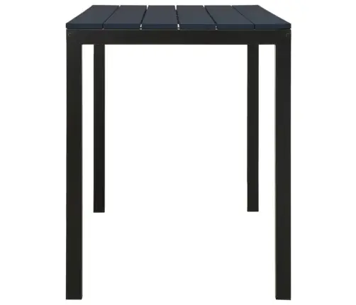 3-Daļīgs Dārza Mēbeļu Komplekts, Tērauds Un Wpc, Melns Vidaxl