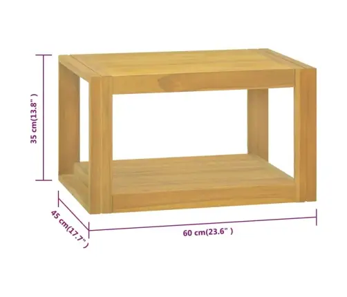 Vannasistabas Sienas Plaukts, 60X45X35 Cm, Masīvs Tīkkoks Vidaxl