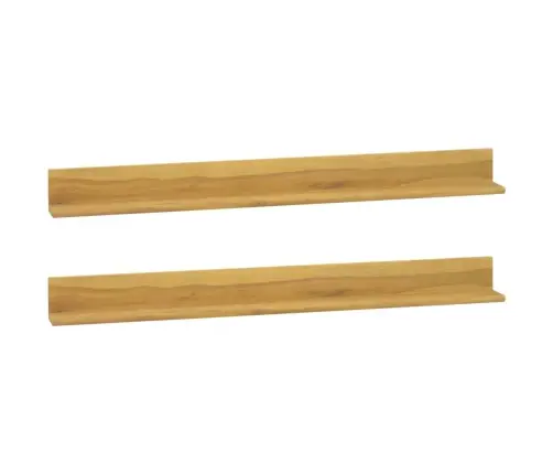 Sienas Plaukti, 2 Gab., 110X10X10 Cm, Masīvs Tīkkoks Vidaxl