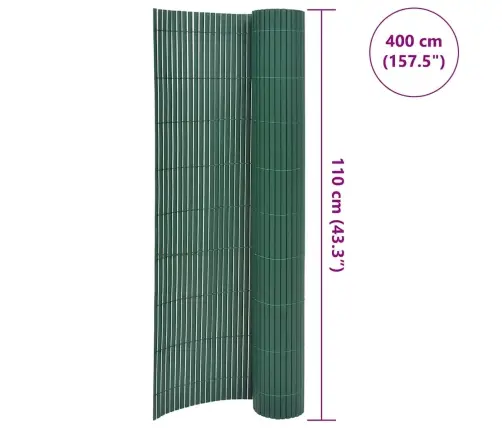 Dārza Žogs, Divpusējs, 110X400 Cm, Zaļš Vidaxl