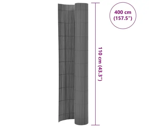 Dārza Žogs, Divpusējs, 110X400 Cm, Pelēks Vidaxl