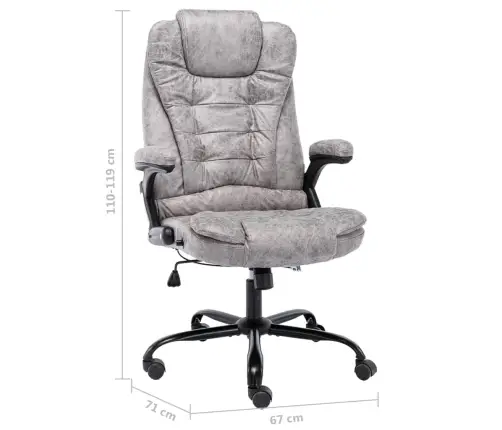Biroja Krēsls, Gaiši Pelēka Mākslīgā Zamšāda Vidaxl