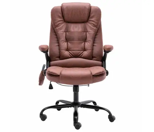 Masažinė Biuro Kėdė, Šviesiai Rudos Spalvos, Dirbtinė Oda
