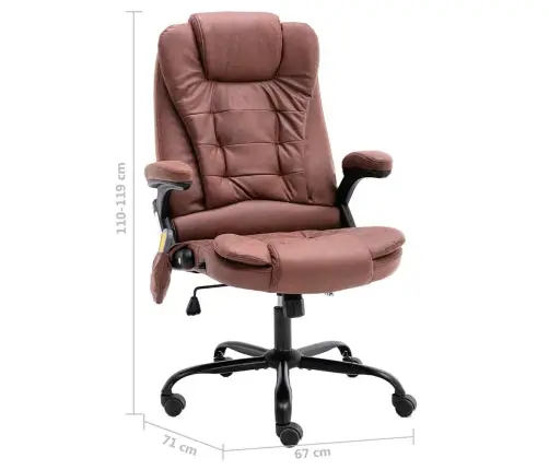 Masažinė Biuro Kėdė, Šviesiai Rudos Spalvos, Dirbtinė Oda