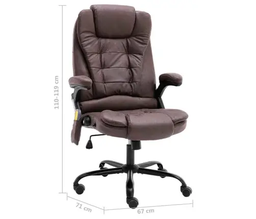 Masažinė Biuro Kėdė, Tamsiai Rudos Spalvos, Dirbtinė Oda