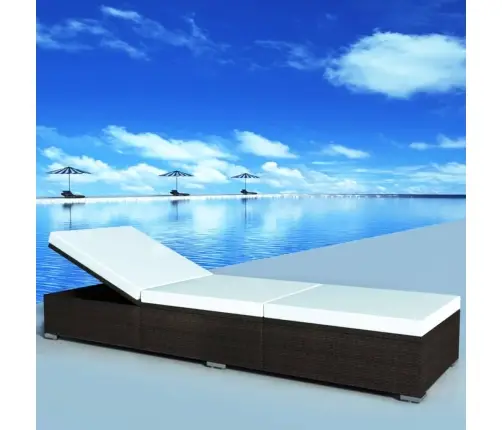 Sauļošanās Zvilnis Ar Krēmkrāsas Matračiem Brūna Pe Rotangpalma Vidaxl