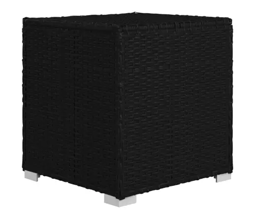 Sauļošanās Zvilnis Ar Galdiņu, Melns, Pe Pinums Vidaxl