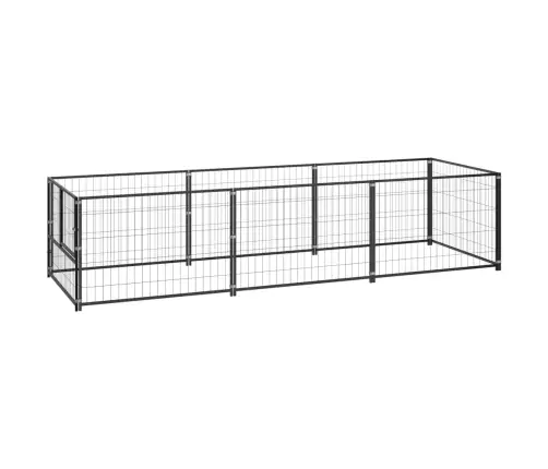 Suņu Voljērs, Melns, 3 M², Tērauds Vidaxl